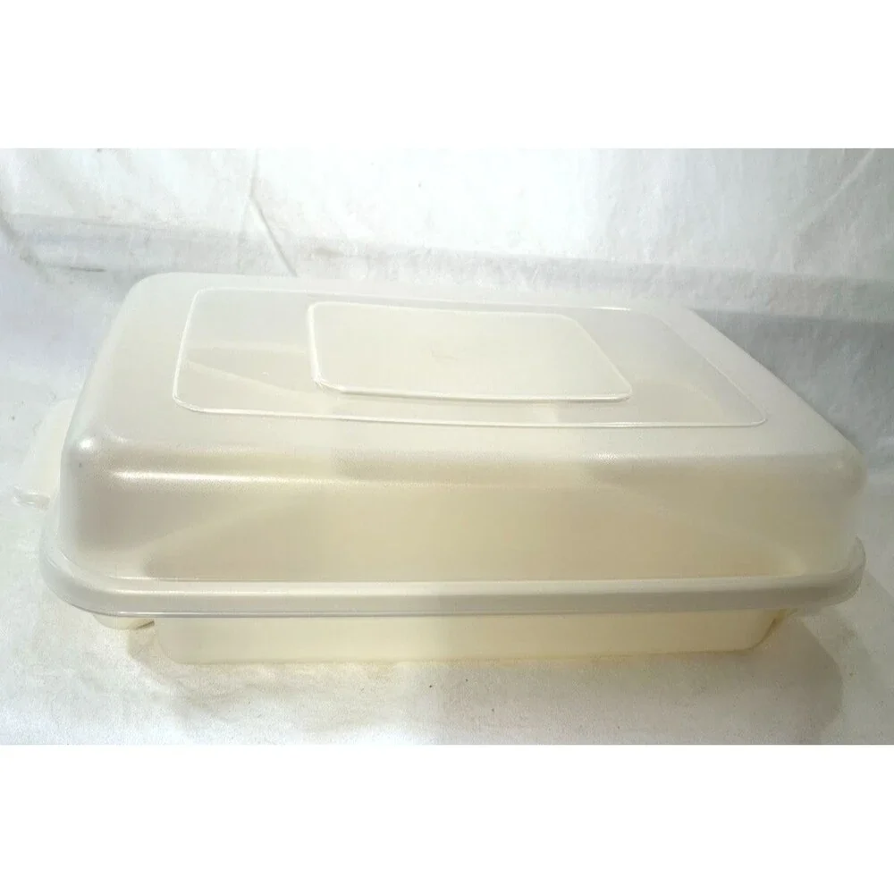 Vintage Rubbermaid Servin Saver Divided Tray And Lid Food Storage Almond 0833